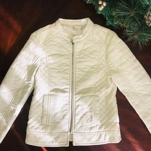 Cream Faux Leather Jacket - Canyon River Blues